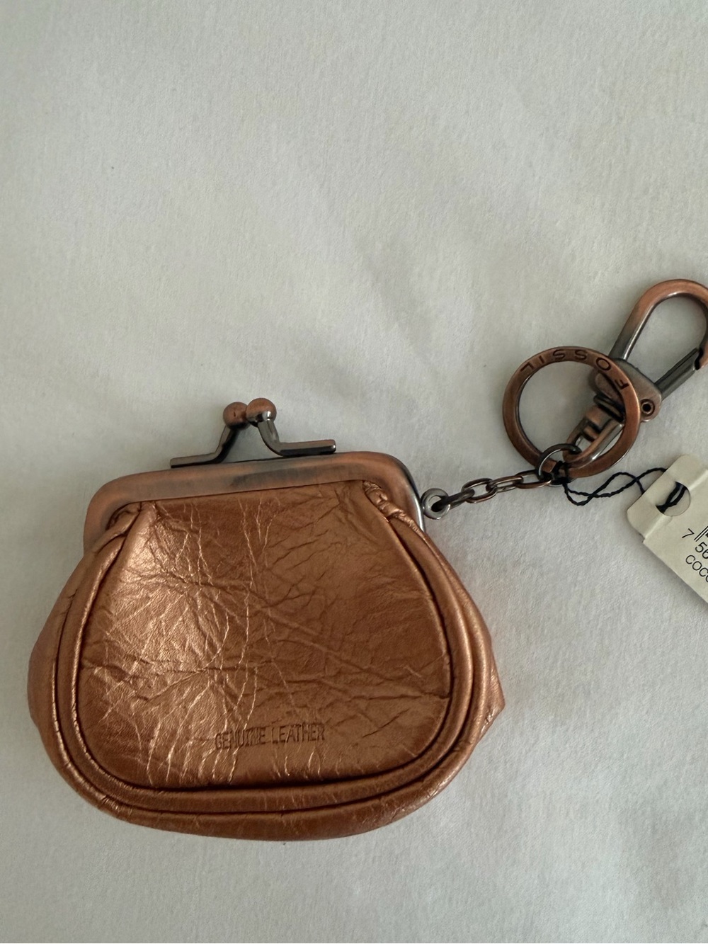 Fossil Metallic Bronze Leather Coin & Key Holder Duo - Picture 5 of 14